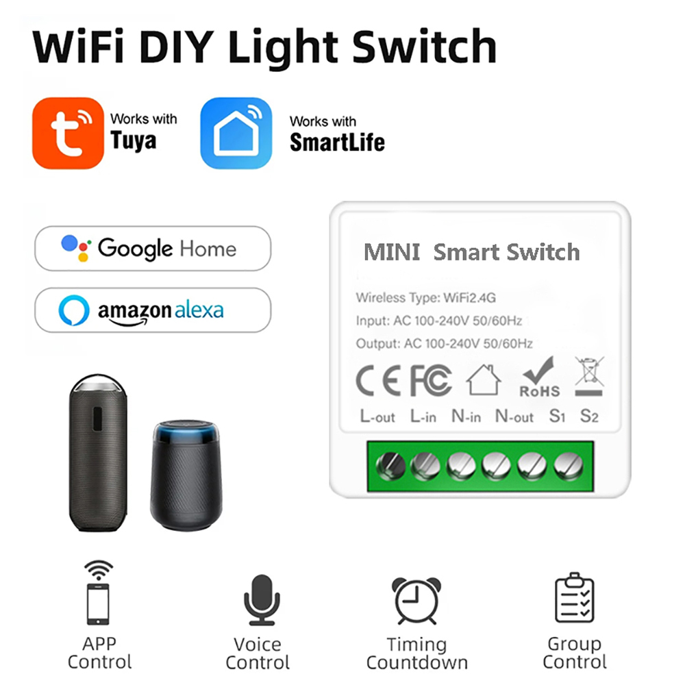Smart Home Automation Diy - 2-стороннее управление Tuya Mini 16A Wi-Fi