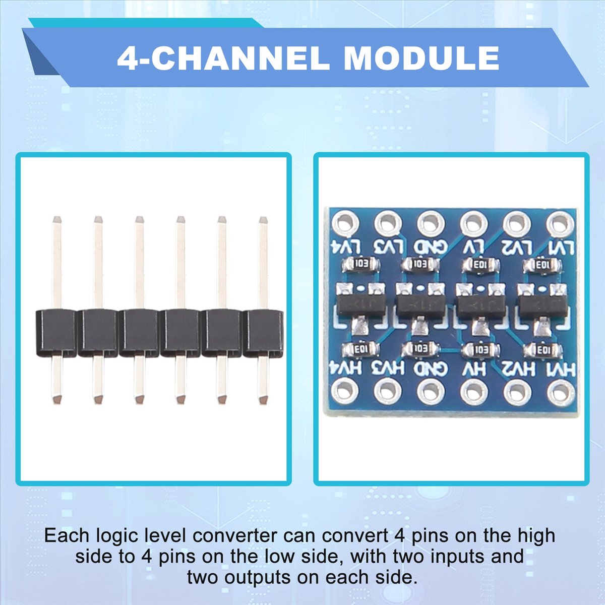 Level Shifter 3.3V - AT42 10 шт. 4-канальный двунаправленный модуль