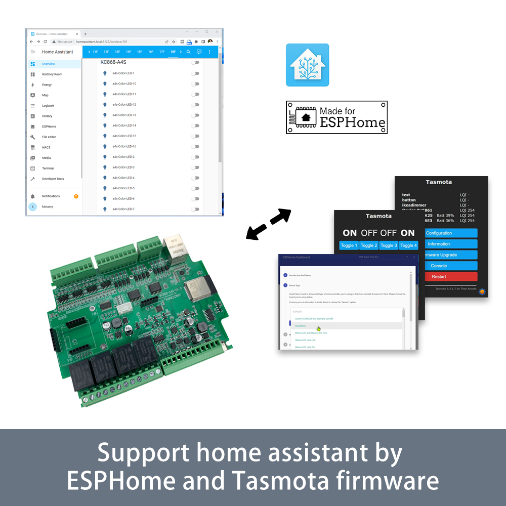 KC868-A4S ESP32 ESPhome Tasmot – обзор и цена Home Automation With Arduino